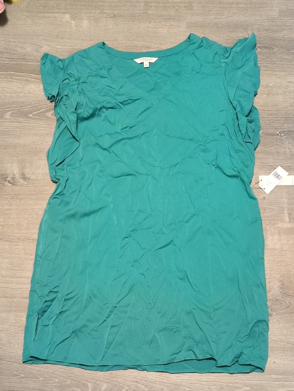 Liverpool Mermaid Teal Flutter Sleeve Dress Size XL